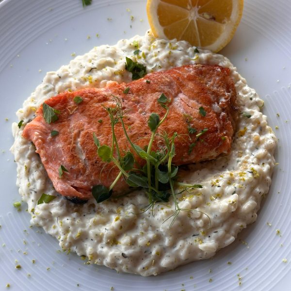 Somon cu risotto si unt aromatizat
